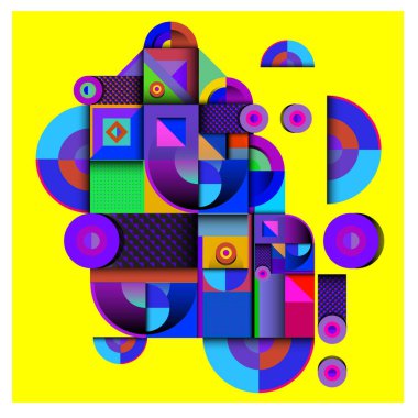 Modaya uygun curvy geometrik memphis öğeleri renkli bir tasarım. Retro 90s doku, desen ve öğeleri tarzı. Modern soyut kültür arka plan tasarımı ve kapak şablonu.