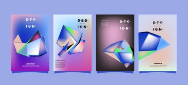 Renkli geometrik Tasarım poster ve kapak. En az geometrik desen degradeler arka planlar