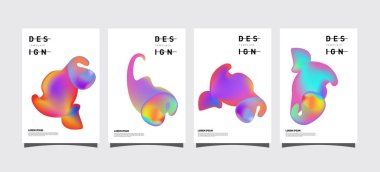 Renkli soyut sıvı ve sıvı poster ve kapak tasarımı. En az geometrik desen degradeler arka planlar
