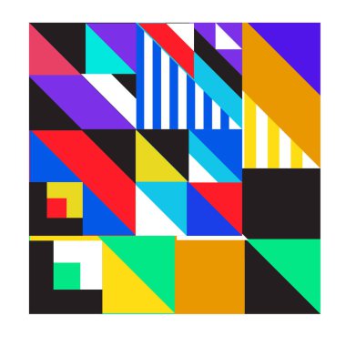 Trendy geometrik kaleydoskop öğeleri memphis tebrik kartları tasarımı. Retro tarzı doku, desen ve öğeleri. Modern soyut tasarım poster ve kapak şablonu