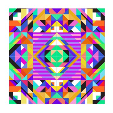 Trendy geometrik kaleydoskop öğeleri memphis tebrik kartları tasarımı. Retro tarzı doku, desen ve öğeleri. Modern soyut tasarım poster ve kapak şablonu