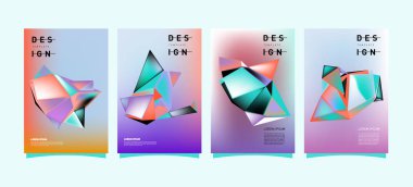 Renkli geometrik Tasarım poster ve kapak. En az geometrik desen degradeler arka planlar