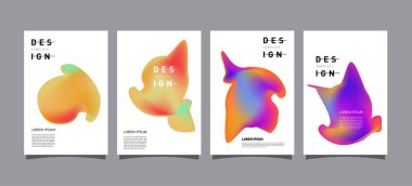 Renkli soyut sıvı ve sıvı poster ve kapak tasarımı. En az geometrik desen degradeler arka planlar