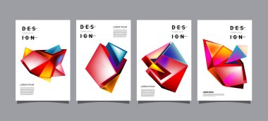 Renkli geometrik Tasarım poster ve kapak. En az geometrik desen degradeler arka planlar