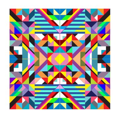 Trendy geometrik kaleydoskop öğeleri memphis tebrik kartları tasarımı. Retro tarzı doku, desen ve öğeleri. Modern soyut tasarım poster ve kapak şablonu