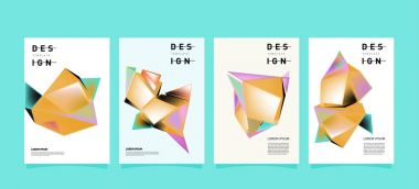 Renkli geometrik Tasarım poster ve kapak. En az geometrik desen degradeler arka planlar