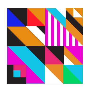 Trendy geometrik kaleydoskop öğeleri memphis tebrik kartları tasarımı. Retro tarzı doku, desen ve öğeleri. Modern soyut tasarım poster ve kapak şablonu