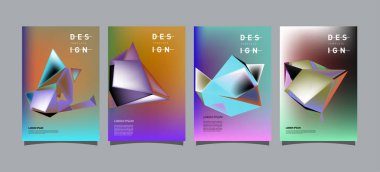 Renkli geometrik Tasarım poster ve kapak. En az geometrik desen degradeler arka planlar