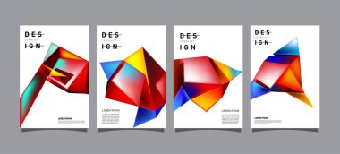 Renkli geometrik Tasarım poster ve kapak. En az geometrik desen degradeler arka planlar