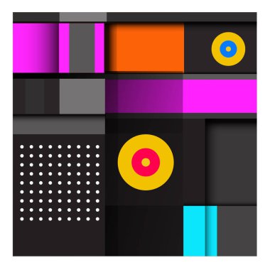 Trendy geometrik öğeleri memphis tasarımı renkli ve parlak. Retro 90s doku, desen ve öğeleri tarzı. Modern arka plan tasarımı ve kapak şablonu.