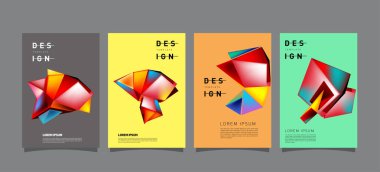 Renkli geometrik Tasarım poster ve kapak. En az geometrik desen degradeler arka planlar