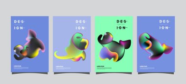 Renkli soyut sıvı ve sıvı poster ve kapak tasarımı. En az geometrik desen degradeler arka planlar