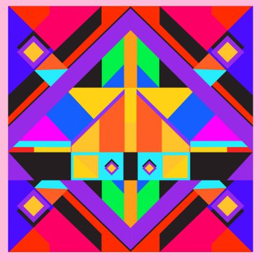 Trendy geometrik vektör çizim öğeleri ve soyut renkli dokular ile. Yaz tatil için poster, kart, broşür ve tanıtım şablon tasarlayın. Moda sanat baskı ve arka plan.