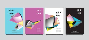 Renkli geometrik Tasarım poster ve kapak. En az geometrik desen degradeler arka planlar