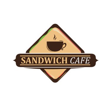Vektör Logo sandviç Cafe ve Restoran