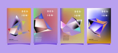Renkli geometrik Tasarım poster ve kapak. En az geometrik desen degradeler arka planlar