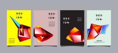 Renkli geometrik Tasarım poster ve kapak. En az geometrik desen degradeler arka planlar