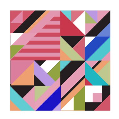 Trendy geometrik kaleydoskop öğeleri memphis tebrik kartları tasarımı. Retro tarzı doku, desen ve öğeleri. Modern soyut tasarım poster ve kapak şablonu