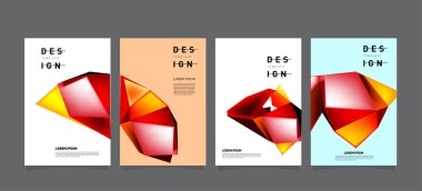 Renkli geometrik Tasarım poster ve kapak. En az geometrik desen degradeler arka planlar