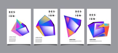 Renkli geometrik Tasarım poster ve kapak. En az geometrik desen degradeler arka planlar
