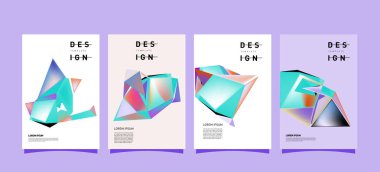 Renkli geometrik Tasarım poster ve kapak. En az geometrik desen degradeler arka planlar