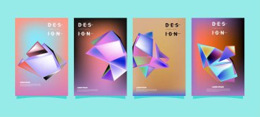Renkli geometrik Tasarım poster ve kapak. En az geometrik desen degradeler arka planlar