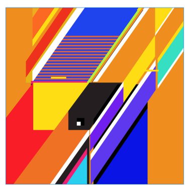 Trendy geometrik öğeleri memphis desen. Retro tarzı doku, desen ve öğeleri. Borneo Endonezya kültür modern soyut tasarım