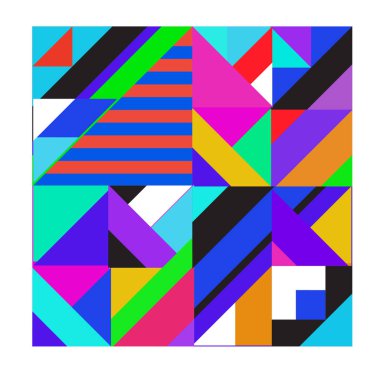 Trendy geometrik kaleydoskop öğeleri memphis tebrik kartları tasarımı. Retro tarzı doku, desen ve öğeleri. Modern soyut tasarım poster ve kapak şablonu