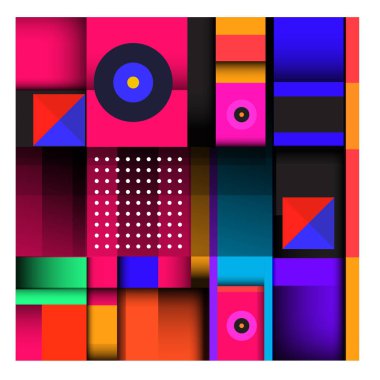 Trendy geometrik öğeleri memphis tasarımı renkli ve parlak. Retro 90s doku, desen ve öğeleri tarzı. Modern arka plan tasarımı ve kapak şablonu.