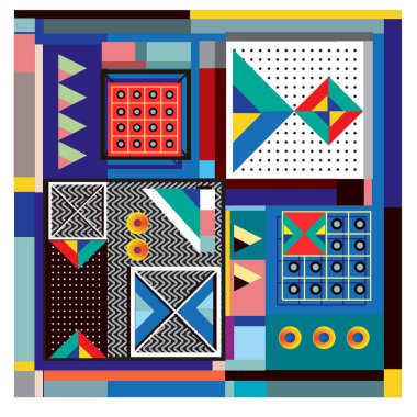 Trendy geometrik öğeleri memphis tasarımı renkli ve parlak. Retro 90s doku, desen ve öğeleri tarzı. Modern arka plan tasarımı ve kapak şablonu