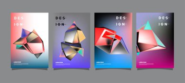 Renkli geometrik Tasarım poster ve kapak. En az geometrik desen degradeler arka planlar