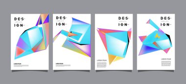 Renkli geometrik Tasarım poster ve kapak. En az geometrik desen degradeler arka planlar