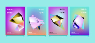 Renkli geometrik Tasarım poster ve kapak. En az geometrik desen degradeler arka planlar