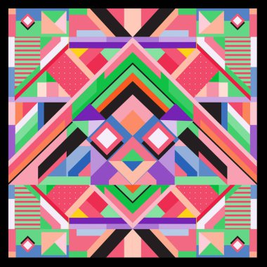 Trendy geometrik vektör çizim öğeleri ve soyut renkli dokular ile. Yaz tatil için poster, kart, broşür ve tanıtım şablon tasarlayın. Moda sanat baskı ve arka plan.