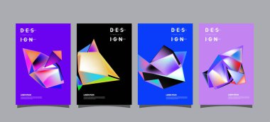 Renkli geometrik Tasarım poster ve kapak. En az geometrik desen degradeler arka planlar