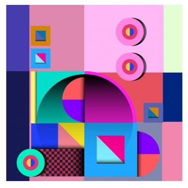 Modaya uygun curvy geometrik memphis öğeleri renkli bir tasarım. Retro 90s doku, desen ve öğeleri tarzı. Modern soyut kültür arka plan tasarımı ve kapak şablonu.