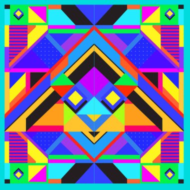 Trendy geometrik vektör çizim öğeleri ve soyut renkli dokular ile. Yaz tatil için poster, kart, broşür ve tanıtım şablon tasarlayın. Moda sanat baskı ve arka plan.