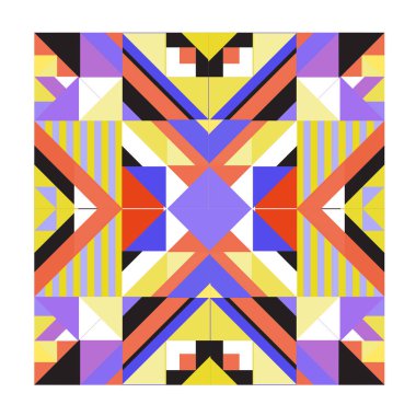 Trendy geometrik kaleydoskop öğeleri memphis tebrik kartları tasarımı. Retro tarzı doku, desen ve öğeleri. Modern soyut tasarım poster ve kapak şablonu