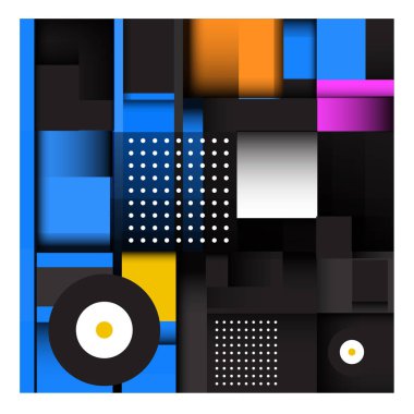 Trendy geometrik öğeleri memphis tasarımı renkli ve parlak. Retro 90s doku, desen ve öğeleri tarzı. Modern arka plan tasarımı ve kapak şablonu.