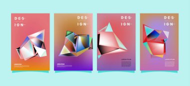 Renkli geometrik Tasarım poster ve kapak. En az geometrik desen degradeler arka planlar