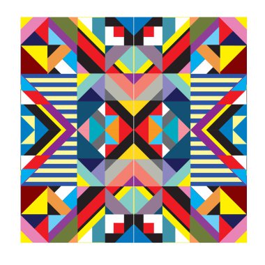 Trendy geometrik kaleydoskop öğeleri memphis tebrik kartları tasarımı. Retro tarzı doku, desen ve öğeleri. Modern soyut tasarım poster ve kapak şablonu