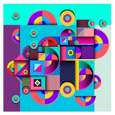 Modaya uygun curvy geometrik memphis öğeleri renkli bir tasarım. Retro 90s doku, desen ve öğeleri tarzı. Modern soyut kültür arka plan tasarımı ve kapak şablonu.