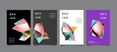 Renkli geometrik Tasarım poster ve kapak. En az geometrik desen degradeler arka planlar