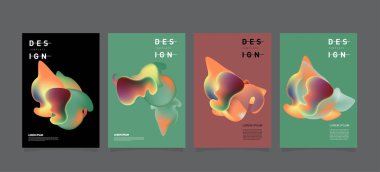 Renkli soyut sıvı ve sıvı poster ve kapak tasarımı. En az geometrik desen degradeler arka planlar