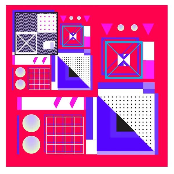 Trendy geometrik öğeleri memphis tasarımı renkli ve parlak. Retro 90s doku, desen ve öğeleri tarzı. Modern arka plan tasarımı ve kapak şablonu