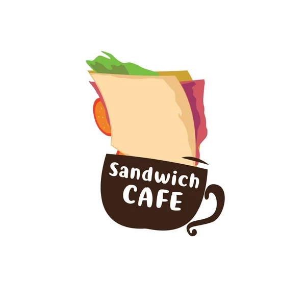 Wektor Logo Sandwich Cafe Restaurant — Wektor stockowy