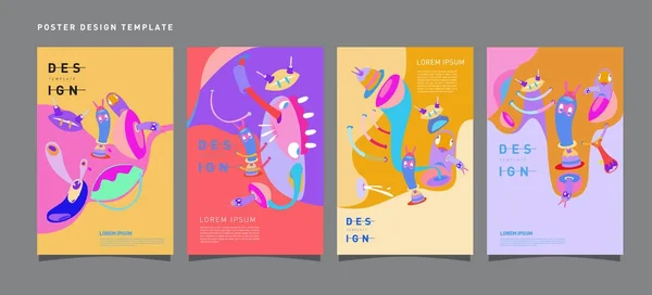 抽象的な現代的なおもちゃデザイン ポスター 出版物やプレゼンテーション レイアウト グラフィック テンプレートやポスターのアイデア ベクターの漫画の頭のイラスト フォーム — ストックベクタ