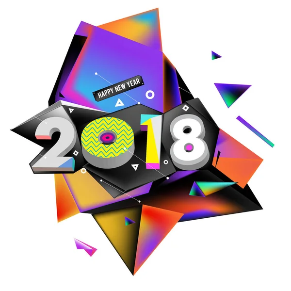 2018 Año Nuevo Fondo Colorido Elemento Diseño Pintura Acrílica Para — Vector de stock