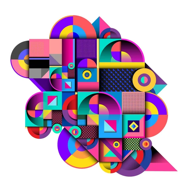 Tendance Courbée Géométrique Memphis Éléments Design Coloré Texture Motif Éléments — Image vectorielle