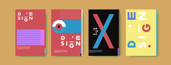 Minimalistická Vector Zahrnuje Design Set Cool Přechody Geometrické Obrazce Futuristické — Stockový vektor